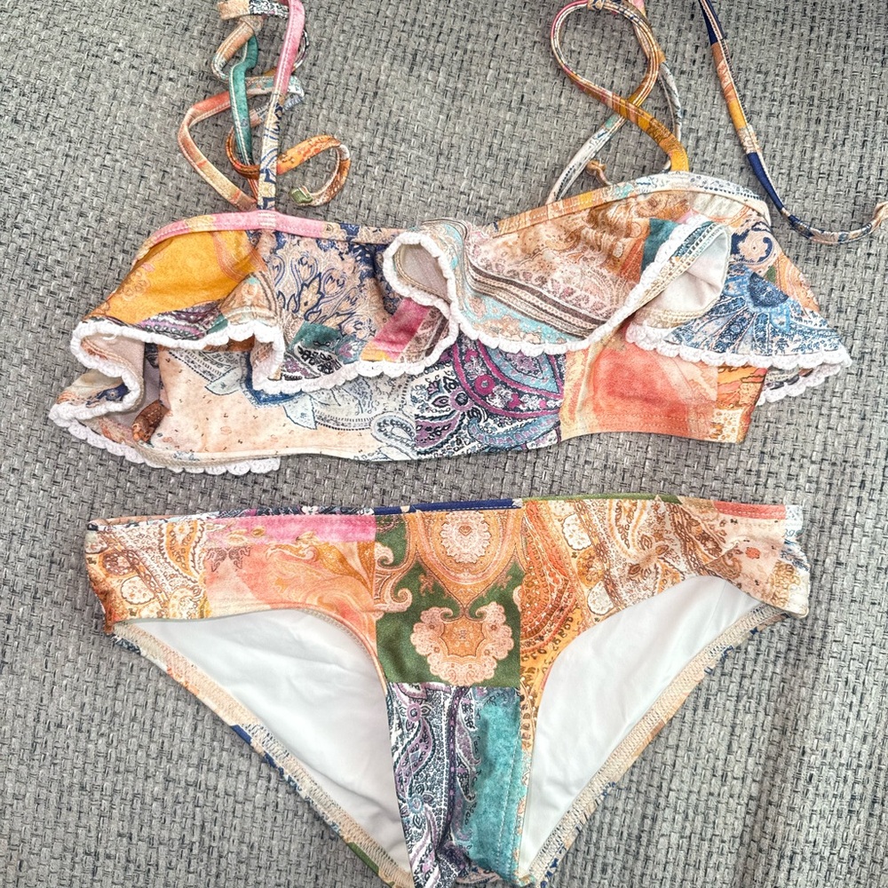 Zimmermann Girls Multicolor Paisley Two-Piece Bikini